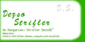 dezso strifler business card